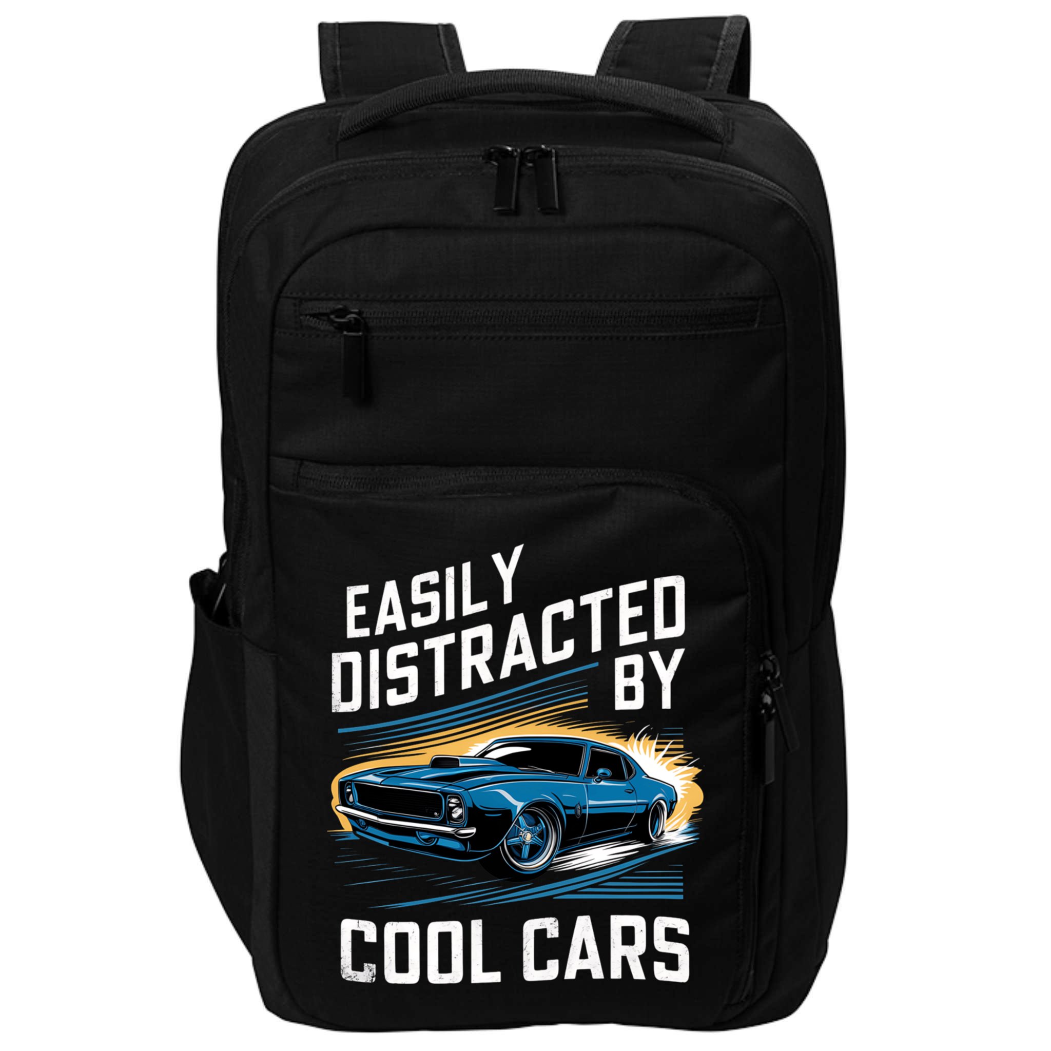 Vintage Muscle Car Easily Distracted By Cool Cars Impact Tech Backpack