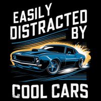 Vintage Muscle Car Easily Distracted By Cool Cars Bucket Hat