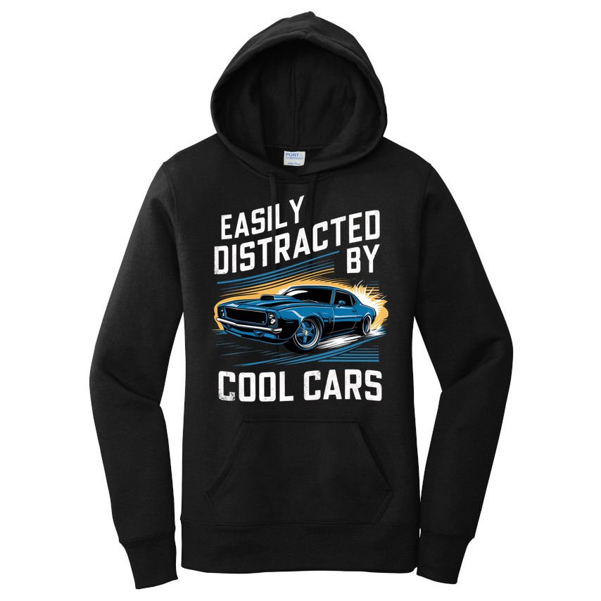 Vintage Muscle Car Easily Distracted By Cool Cars Women's Pullover Hoodie