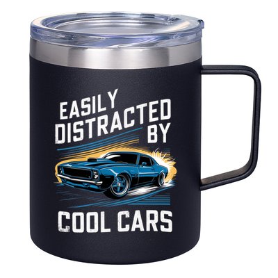 Vintage Muscle Car Easily Distracted By Cool Cars 12oz Stainless Steel Coffee Mug
