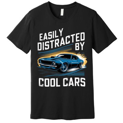 Vintage Muscle Car Easily Distracted By Cool Cars Premium T-Shirt