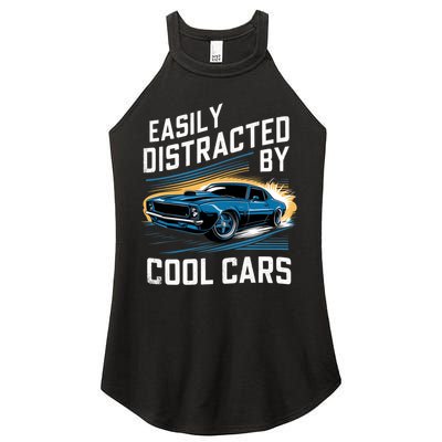 Vintage Muscle Car Easily Distracted By Cool Cars Women's Perfect Tri Rocker Tank