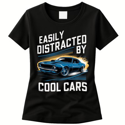 Vintage Muscle Car Easily Distracted By Cool Cars Womens T-Shirt