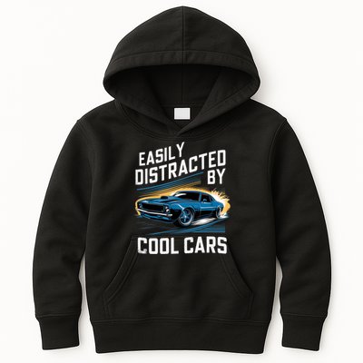 Vintage Muscle Car Easily Distracted By Cool Cars Kids Hoodie