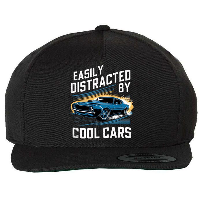 Vintage Muscle Car Easily Distracted By Cool Cars Wool Snapback Cap