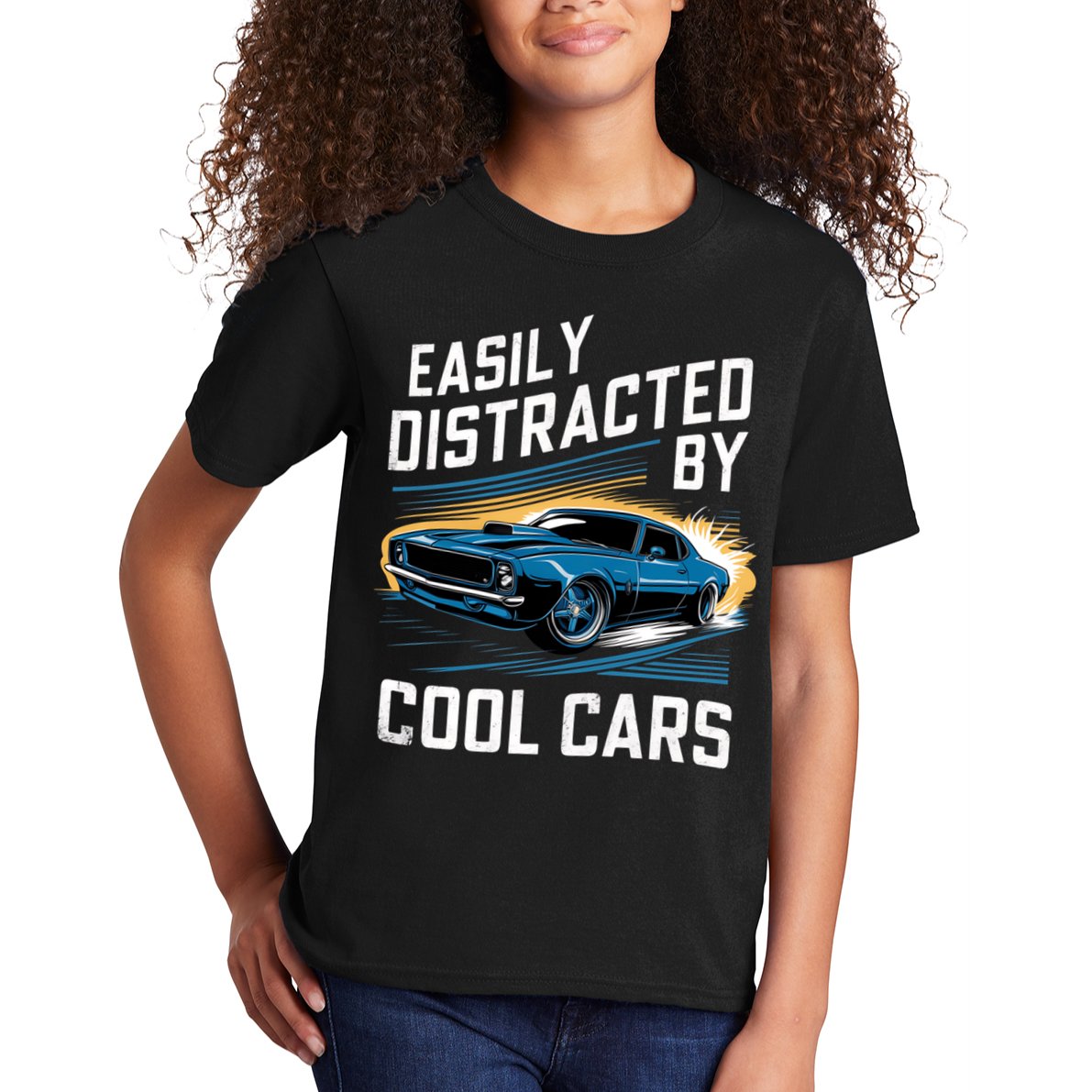 Vintage Muscle Car Easily Distracted By Cool Cars Kids T-Shirt