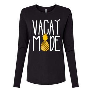 Vacay Mode Cute Pineapple Womens Cotton Relaxed Long Sleeve T-Shirt