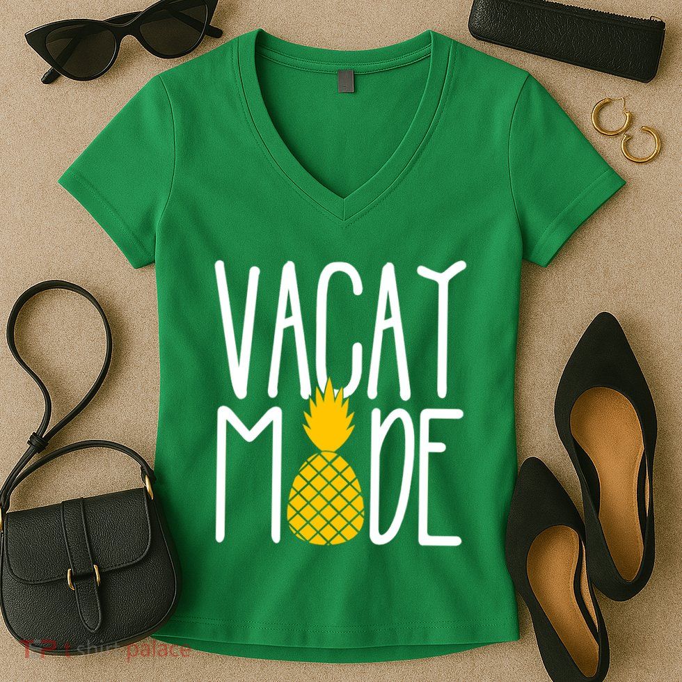 Vacay Mode Cute Pineapple Women's V-Neck T-Shirt