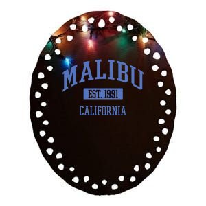 Varsity Malibu California Ceramic Oval Ornament