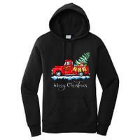 Vintage Merry Christmas Red Truck Old Fashioned Christmas Women's Pullover Hoodie