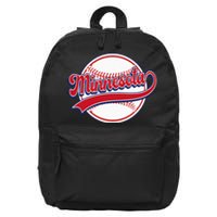 Vintage Minnesota Cityscape Baseball Lover Player And Fans 16 in Basic Backpack