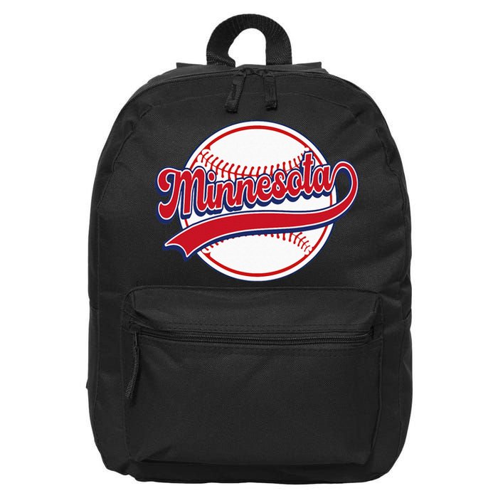 Vintage Minnesota Cityscape Baseball Lover Player And Fans 16 in Basic Backpack