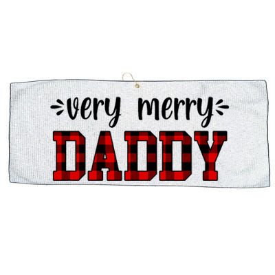 Very Merry Daddy Christmas Holiday Dad Family Time Winter Large Microfiber Waffle Golf Towel