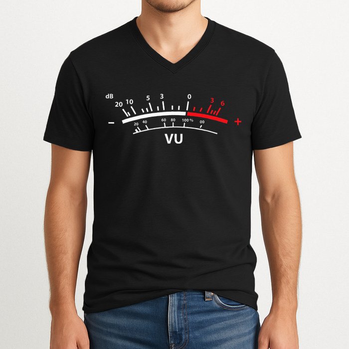 VU Meter DB DJ V-Neck T-Shirt