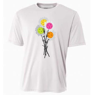 Valentine's Mother's Day Pickleball Flower Bouquet Pretty Cooling Performance Crew T-Shirt