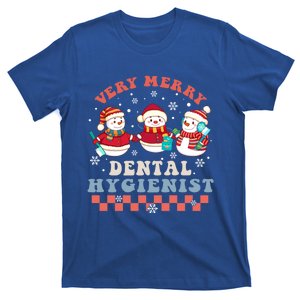 Very Merry Dental Hygienist Groovy Christmas Dental Squad Gift T-Shirt