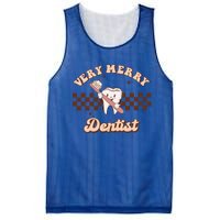 Very Merry Dentist Groovy Dental Squad Christmas Pajamas Cool Gift Mesh Reversible Basketball Jersey Tank