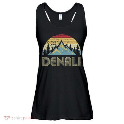 Vintage Mt. Denali National Park Alaska Mountain Ladies Essential Flowy Tank