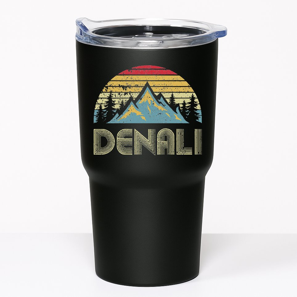 Vintage Mt. Denali National Park Alaska Mountain Tumbler