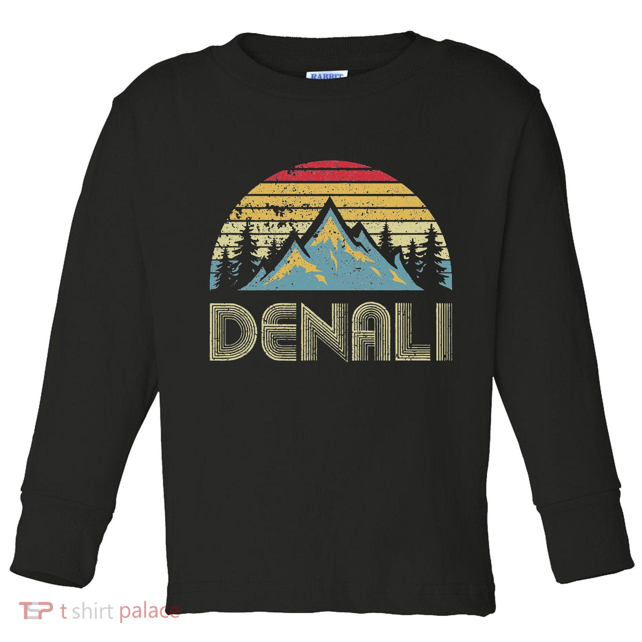 Vintage Mt. Denali National Park Alaska Mountain Toddler Long Sleeve Shirt