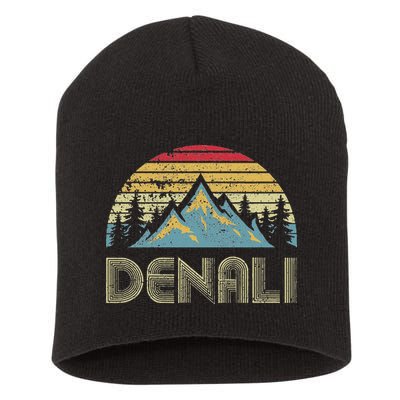 Vintage Mt. Denali National Park Alaska Mountain Short Acrylic Beanie