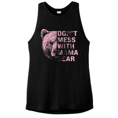 Vintage Mothers Day Don't Mess with Mama Bear Gifts Ladies PosiCharge Tri-Blend Wicking Tank