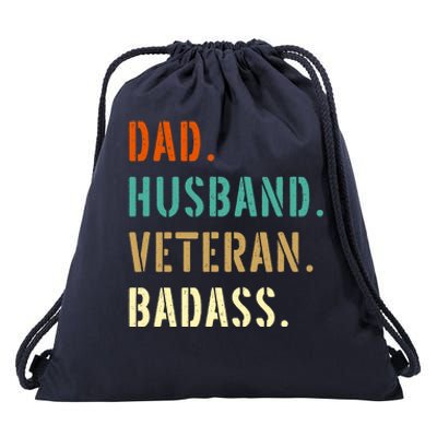 Veteran Military Dad Gifts From Daughter Son Wife Drawstring Bag