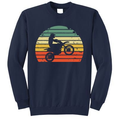 Vintage Motocross Dirt Bike Silhouette Retro Dirt Bike Tall Sweatshirt