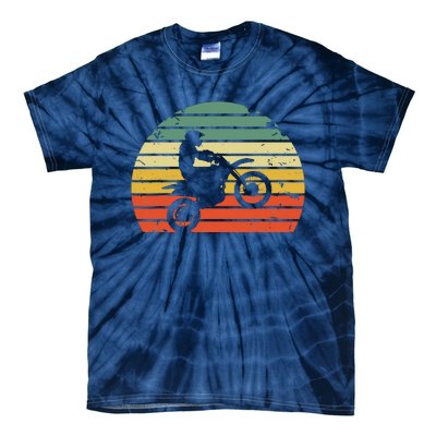 Vintage Motocross Dirt Bike Silhouette Retro Dirt Bike Tie-Dye T-Shirt