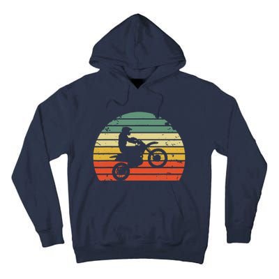 Vintage Motocross Dirt Bike Silhouette Retro Dirt Bike Tall Hoodie