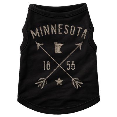 Vintage Minnesota Distressed Home State Map Boho Arrows Doggie Tank