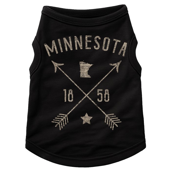 Vintage Minnesota Distressed Home State Map Boho Arrows Doggie Tank
