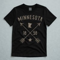 Vintage Minnesota Distressed Home State Map Boho Arrows T-Shirt