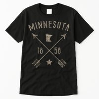 Vintage Minnesota Distressed Home State Map Boho Arrows Tall T-Shirt