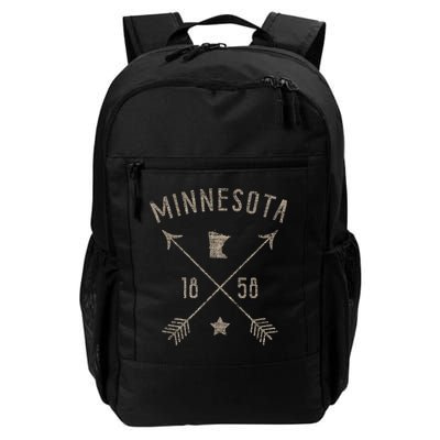 Vintage Minnesota Distressed Home State Map Boho Arrows Backpack