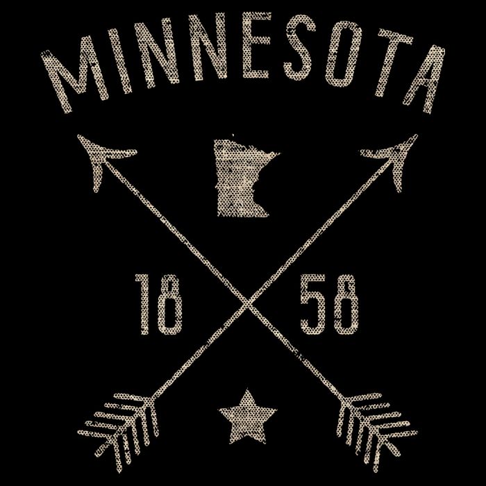Vintage Minnesota Distressed Home State Map Boho Arrows Bucket Hat