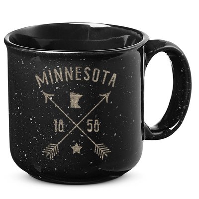 Vintage Minnesota Distressed Home State Map Boho Arrows 15oz Campfire Ceramic Mug