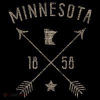 Vintage Minnesota Distressed Home State Map Boho Arrows Flatbill Hat