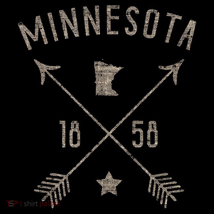 Vintage Minnesota Distressed Home State Map Boho Arrows Flatbill Hat