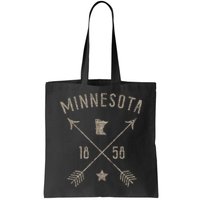 Vintage Minnesota Distressed Home State Map Boho Arrows Bag
