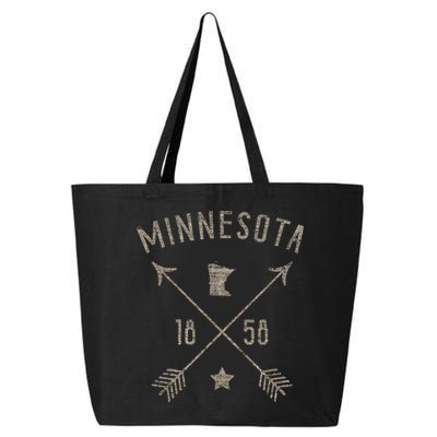 Vintage Minnesota Distressed Home State Map Boho Arrows 25L Jumbo Tote