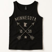 Vintage Minnesota Distressed Home State Map Boho Arrows Tank Top