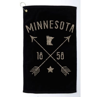Vintage Minnesota Distressed Home State Map Boho Arrows Golf Towel