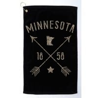 Vintage Minnesota Distressed Home State Map Boho Arrows Golf Towel