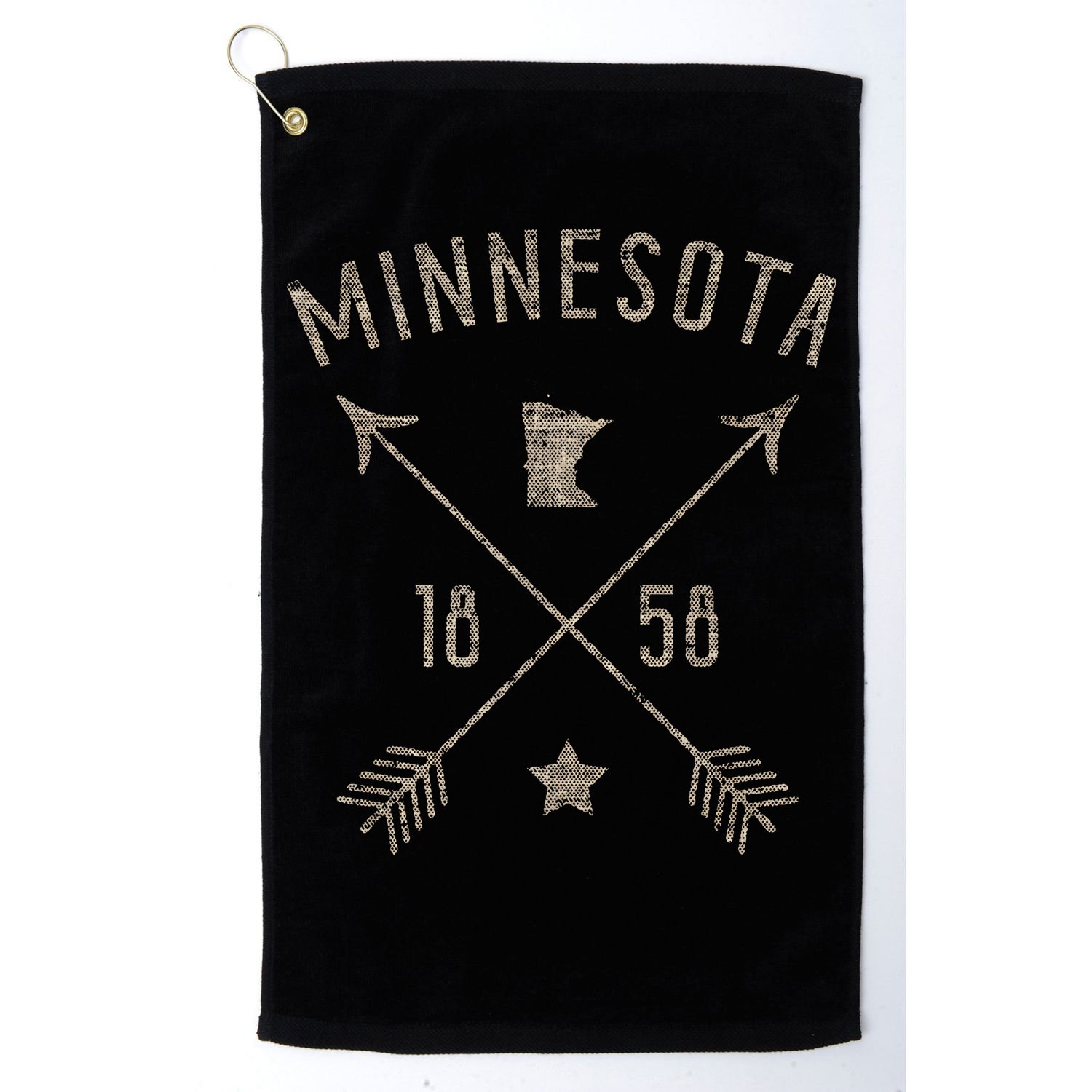Vintage Minnesota Distressed Home State Map Boho Arrows Golf Towel