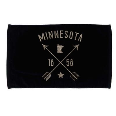 Vintage Minnesota Distressed Home State Map Boho Arrows Microfiber Hand Towel