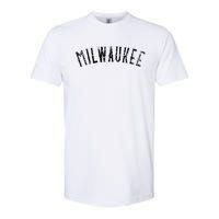 Vintage Milwaukee Distressed Black Text Apparel Softstyle CVC T-Shirt