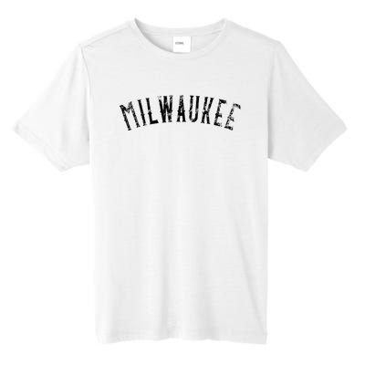 Vintage Milwaukee Distressed Black Text Apparel Tall Fusion ChromaSoft Performance T-Shirt