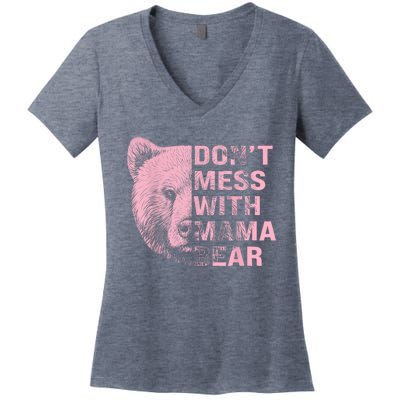 Vintage Mothers Day Don't Mess With Mama Bear Gifts Women's V-Neck T-Shirt