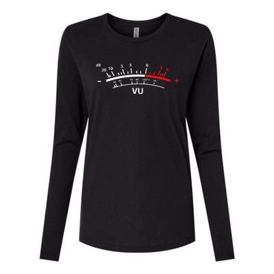 VU Meter dB DJ Womens Cotton Relaxed Long Sleeve T-Shirt